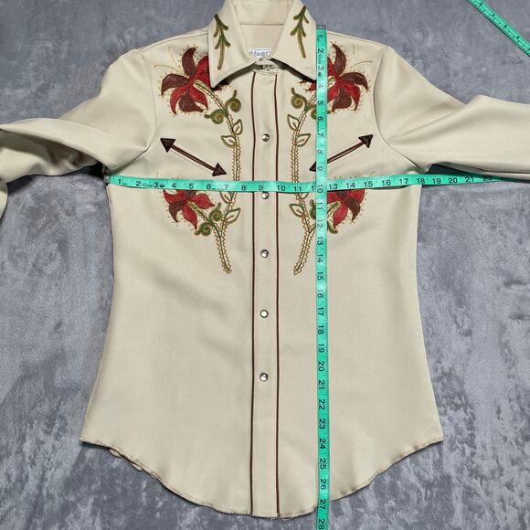 H Bar C Nevada Shirt 32 Vintage California Ranchwear Pearl Snap Rodeo Rockabilly - Picture 8 of 12